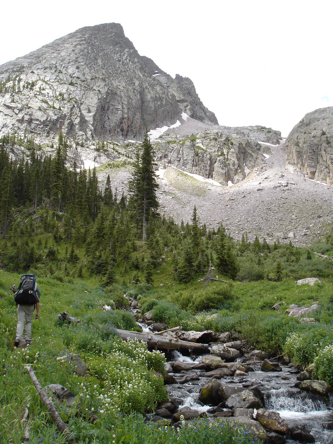 Hiking up Vestal Basin